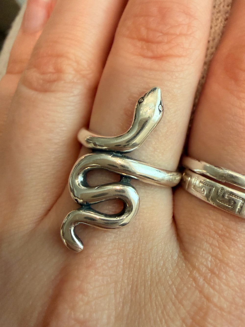 Vintage Sterling Silver Snake Ring